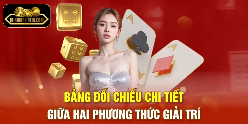 Bảng đối chiếu chi tiết giữa hai phương thức giải trí