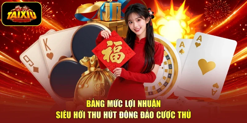 Bảng mức lợi nhuận siêu hời thu hút đông đảo cược thủ